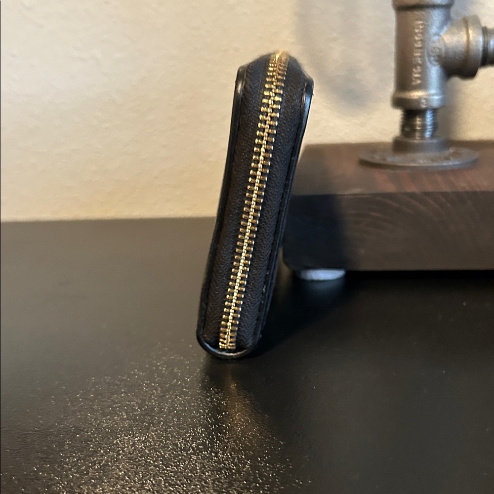 Coach Signature Brown and Black Zip Wallet - Picture 5 of 12
